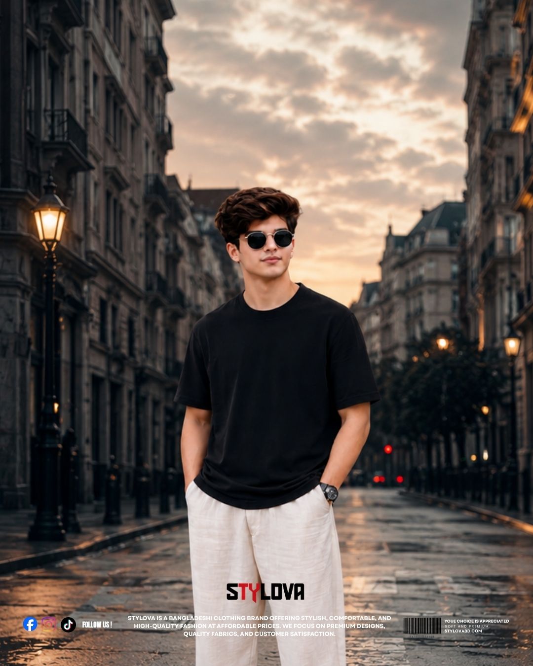 Solid Drop Shoulder T Shirt | Black